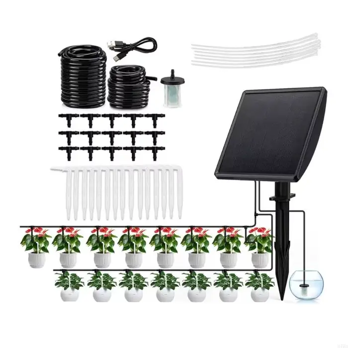 Système d'arrosage automatique des plantes à énergie avec alertes faible niveau d'eau batterie pour 