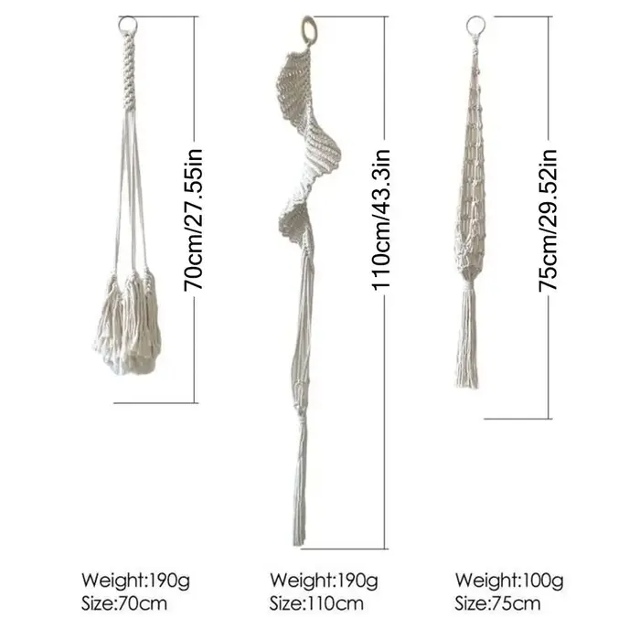 Porte-plantes en macramé pour salon intérieur