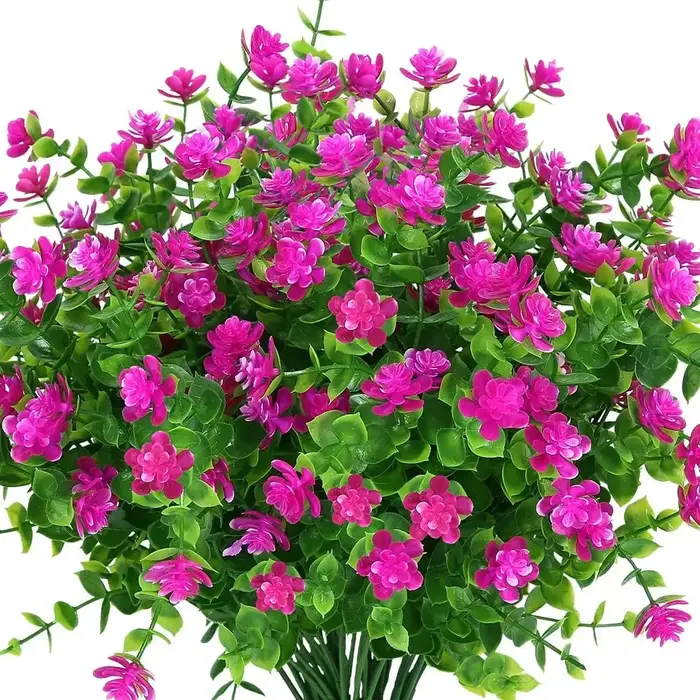 4 paquets de plantes artificielles résistantes aux UV, fausses buissons, fleurs en plastique, maison