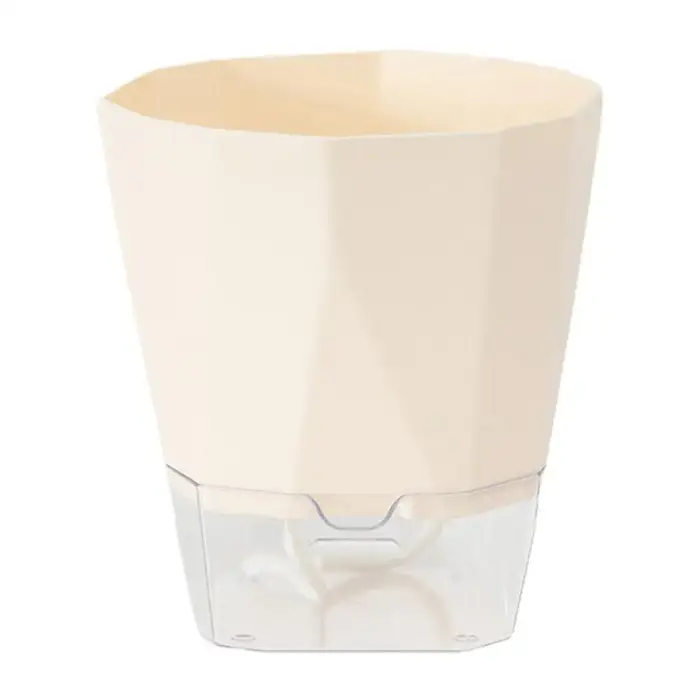 Pot de fleurs auto-arrosant avec réservoir d'eau latéral transparent, pot moderne avec mèches et cor