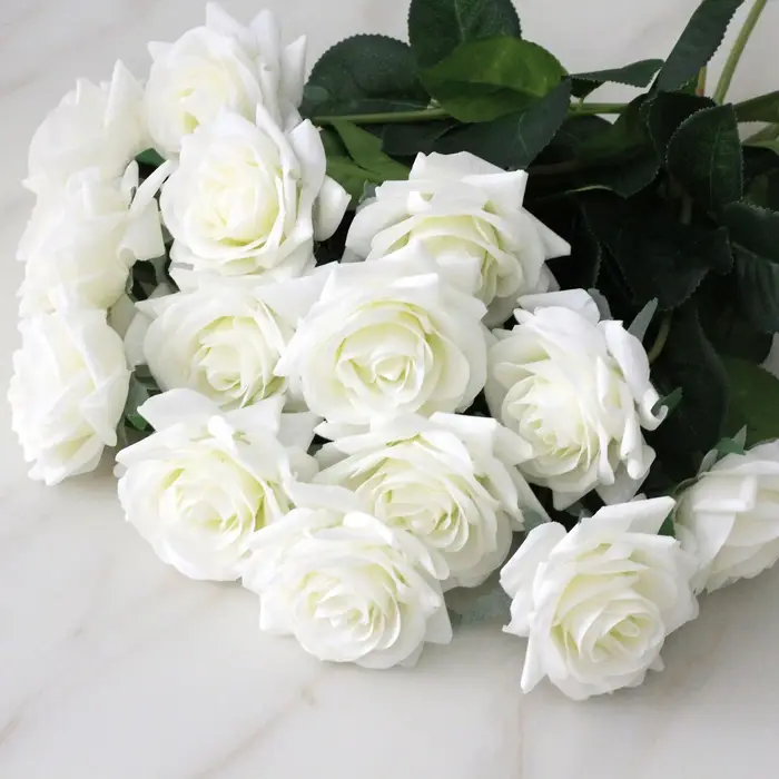 15 pièces de fleurs artificielles, décoration de roses en latex, décoration de la maison, roses au t