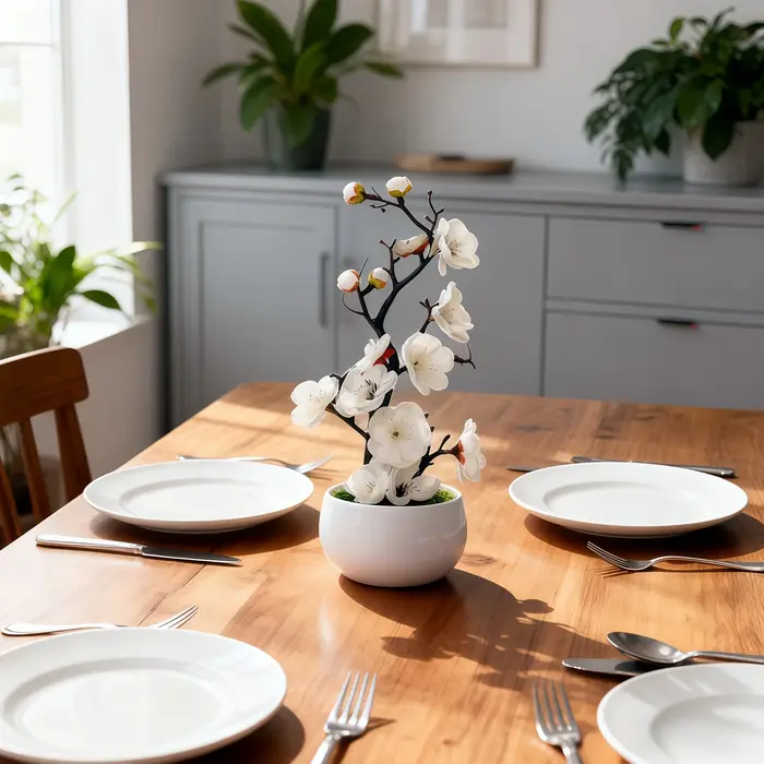 Bonsaï de fleur de prunier artificielle réaliste