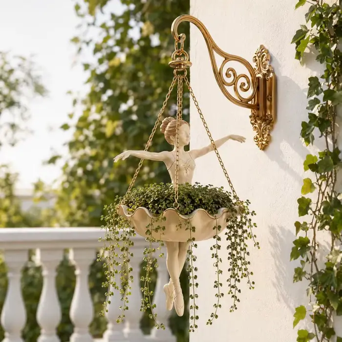 Pot de fleurs suspendu d'intérieur en forme de danseuse de ballet