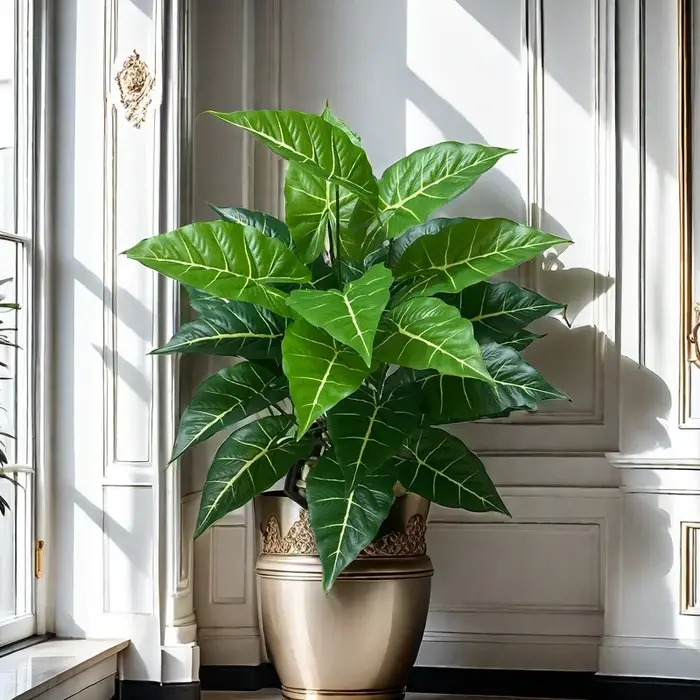 Artificial Alocasia Sarian Plant - Realistic Faux Potted Greenery for Indoor/Outdoor