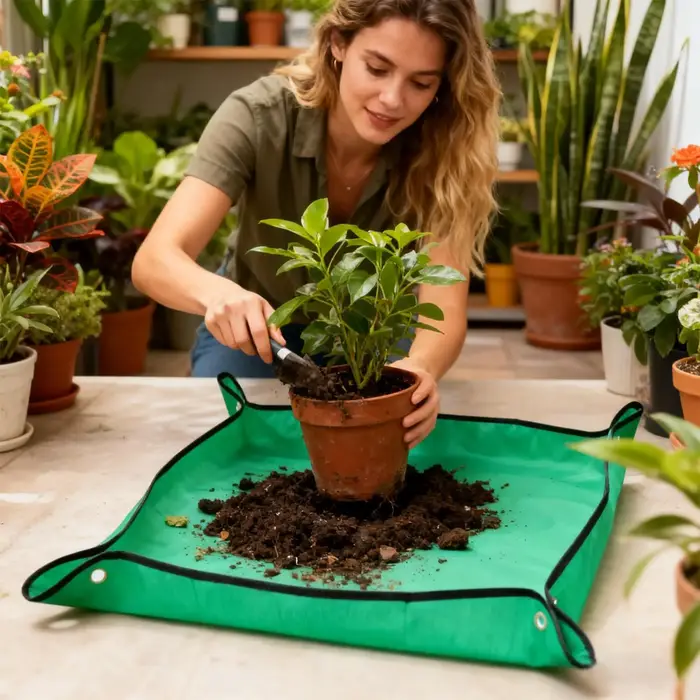 Tapis de repottage pour plantes d'intérieur