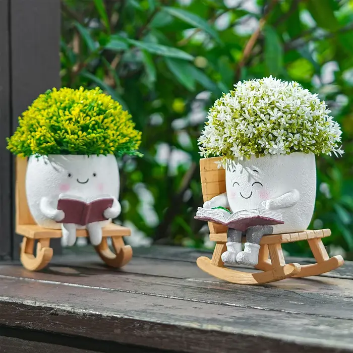 Pot de fleurs suspendu en résine