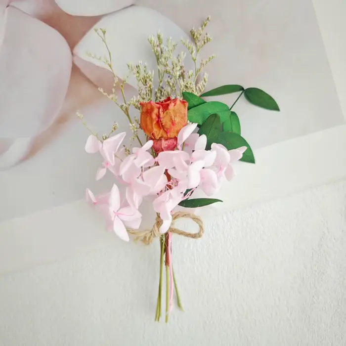 Fleurs préservées, bouquet de fleurs séchées faciles à utiliser