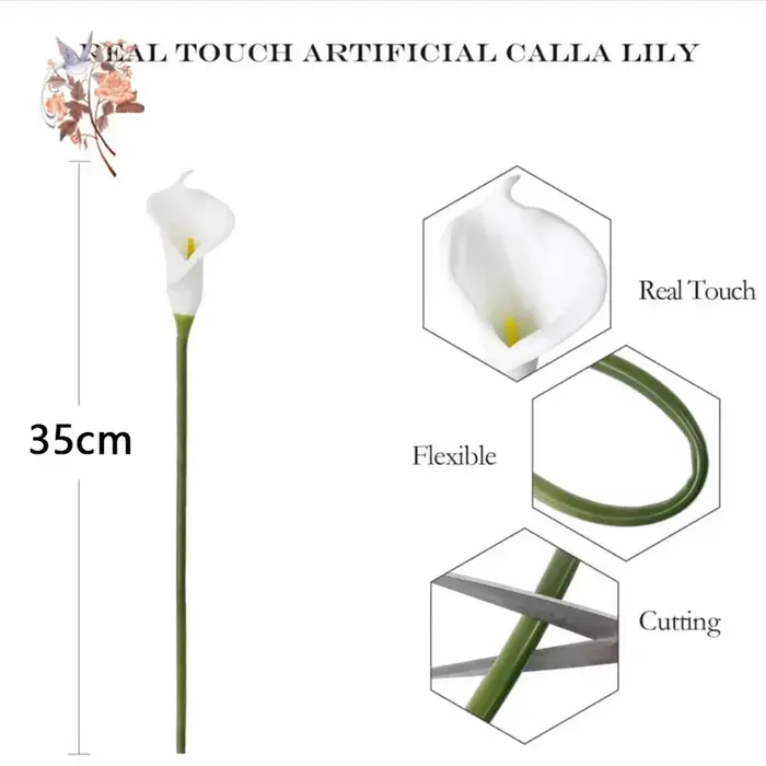 Fleurs Artificielles de Lys Calla Blanc pour Patients