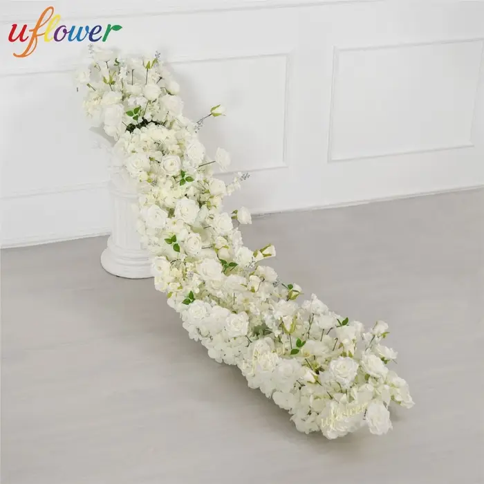Rangée de fleurs artificielles bleues personnalisées Uflower