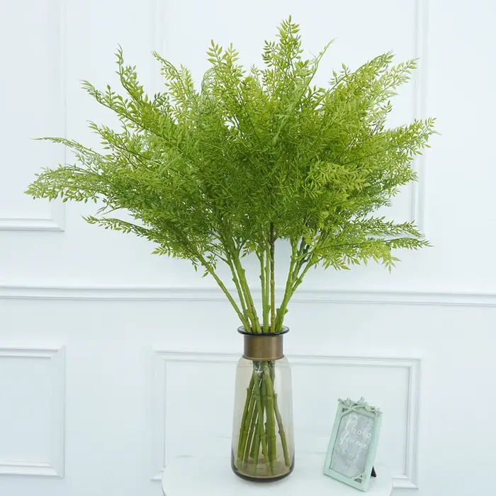 Branche de fleur artificielle en feuille de plante verte de 95 cm