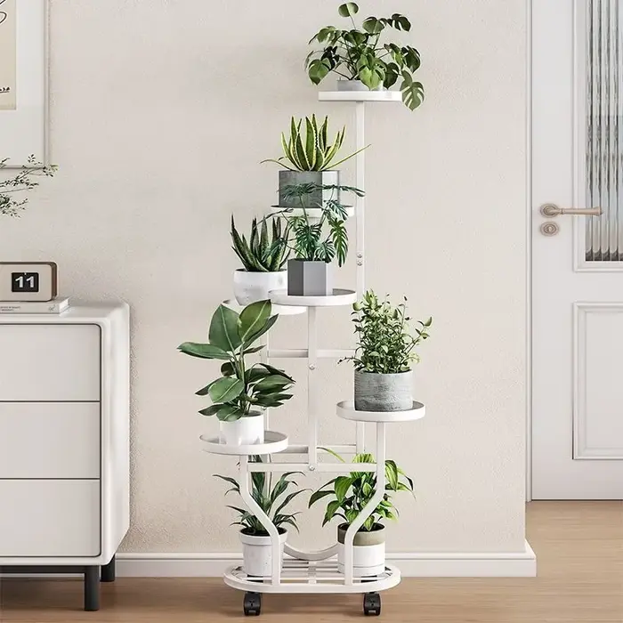 Support pour plantes, étagère de rangement pour roues de fleurs, étagère à fleurs à 9 niveaux, prése
