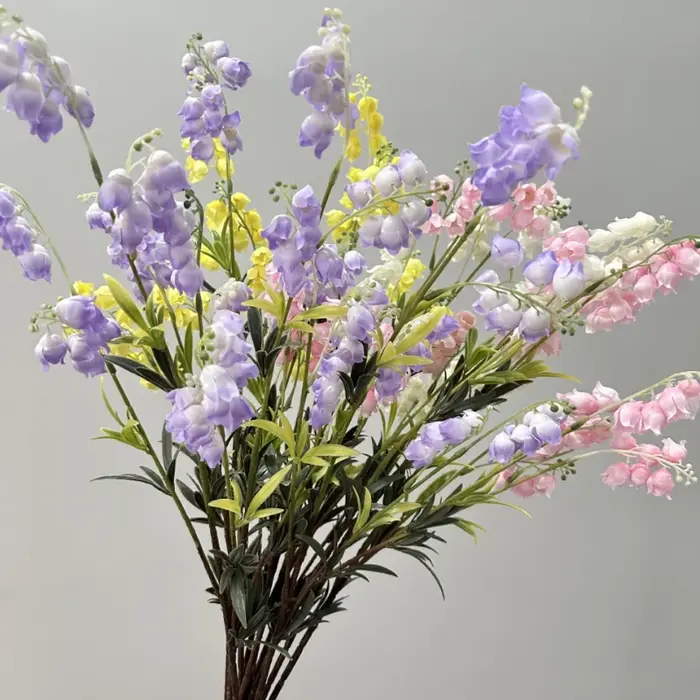 10 pièces de fleurs artificielles en plastique en forme de cloches de Canterbury pour la décoration de café et d'hôtel, fleurs artificielles de simulation