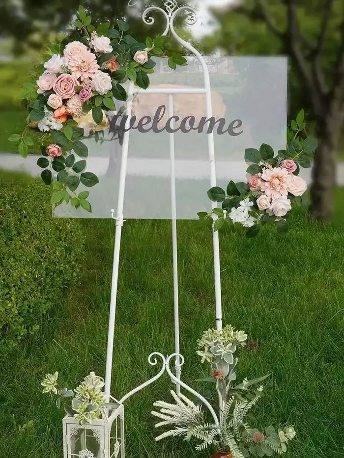 Coffret de fleurs artificielles roses