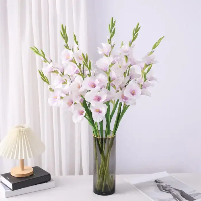 Fleurs artificielles de gladiolus artificielles réalistes pour mariage
