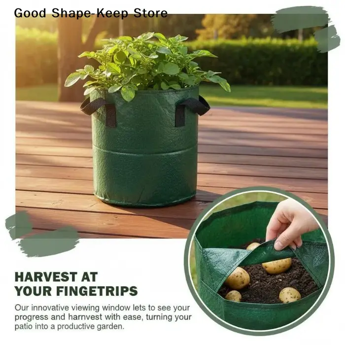 Sac de plantation dailyGarden, avec poignées, 3/5/7/10 gallons, outils de jardin de haute qualité, sac de plantation en PE pour légumes, tomates, pommes de terre, fleurs
