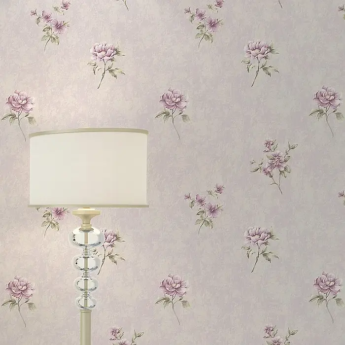 Papier Peint Non Tissé Motif Fleurs Déchirées pour Chambre, Salon, Fond de Décoration Murale Rose et Bleu, Décoration Intérieure