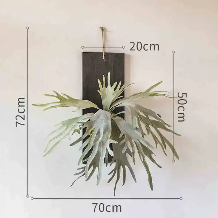 Plante tropicale artificielle tenture murale décoration bois de cerf fougère