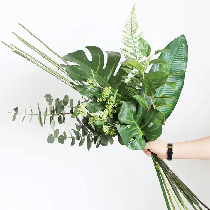 Feuilles de palmier artificielles tropicales Monstera Kwai