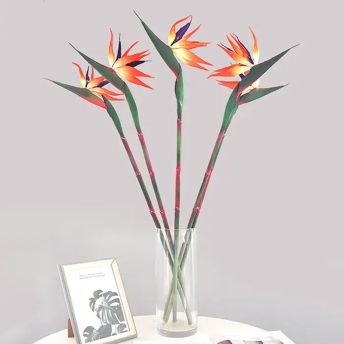 Fleur artificielle d'oiseau de paradis pour la décoration de mariage