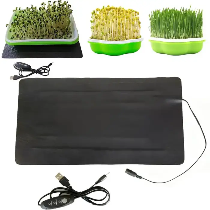 Tapis chauffant pour plantes en cuir PU, 8.5W, tapis chauffant pour plantes, USB, hydroponique chaud