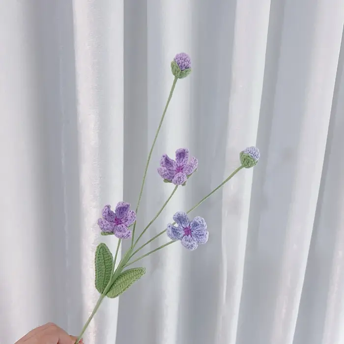 Herba Androsacis Crochet fleurs créatif tricot fleur Bouquet tissé à la main