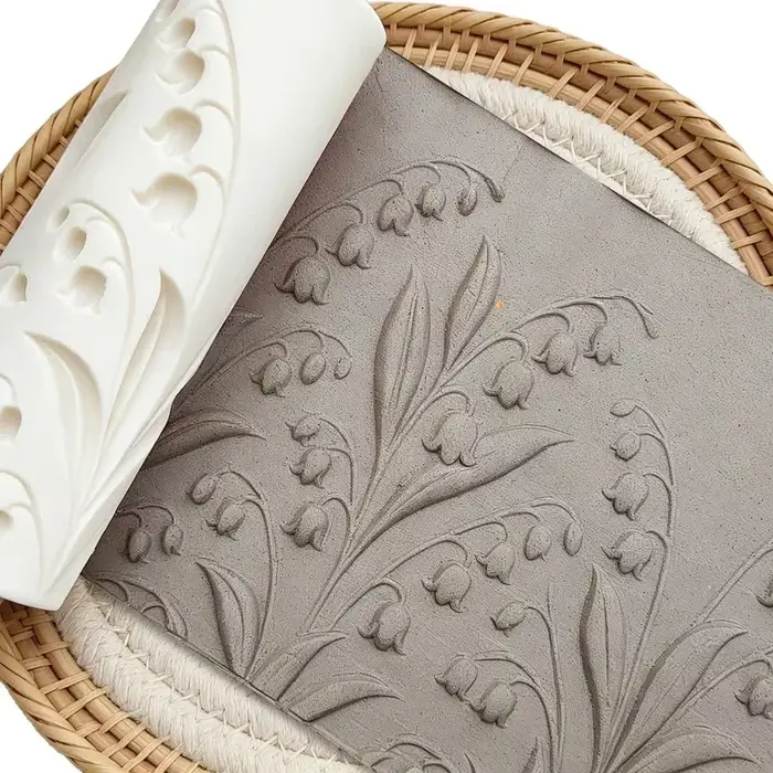 Rouleau de texture florale Muguet pour poterie souple