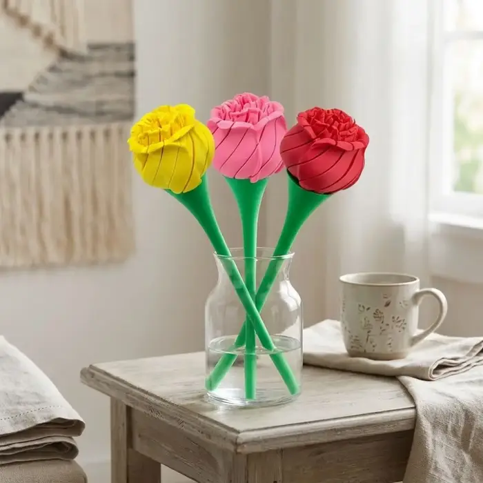 Rose torsadée imprimée en 3D, fleur romantique et déformable, jouet anti-stress, cadeau original, décoration de bureau.