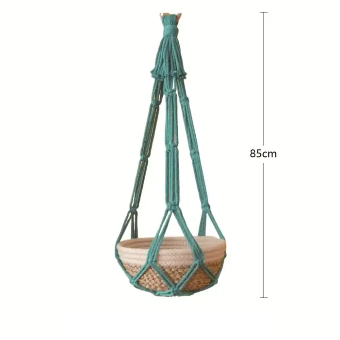Porte-plantes en macramé pour salon intérieur