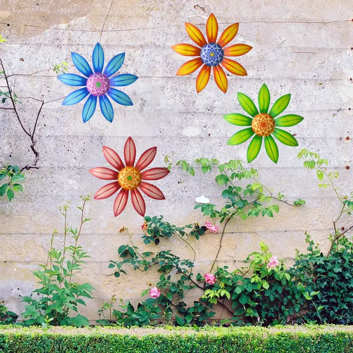 Décoration d'art mural tournesol : tournesol en métal de 6