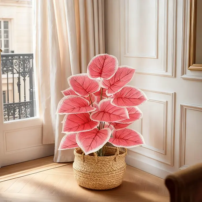 Plante artificielle de Caladium rose
