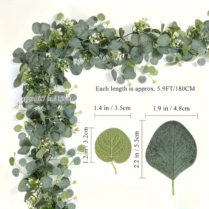 Couronne d'eucalyptus artificielle, fausse vigne verte, guirlande murale suspendue pour intérieur et extérieur, décoration de maison, saisons, vacances, fête de mariage