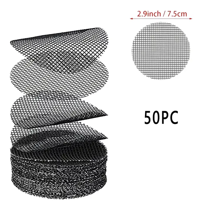 Tapis d'écran pour trous de Pot, 50 pièces, écran rond pour trous de Drainage pour empêcher la perte