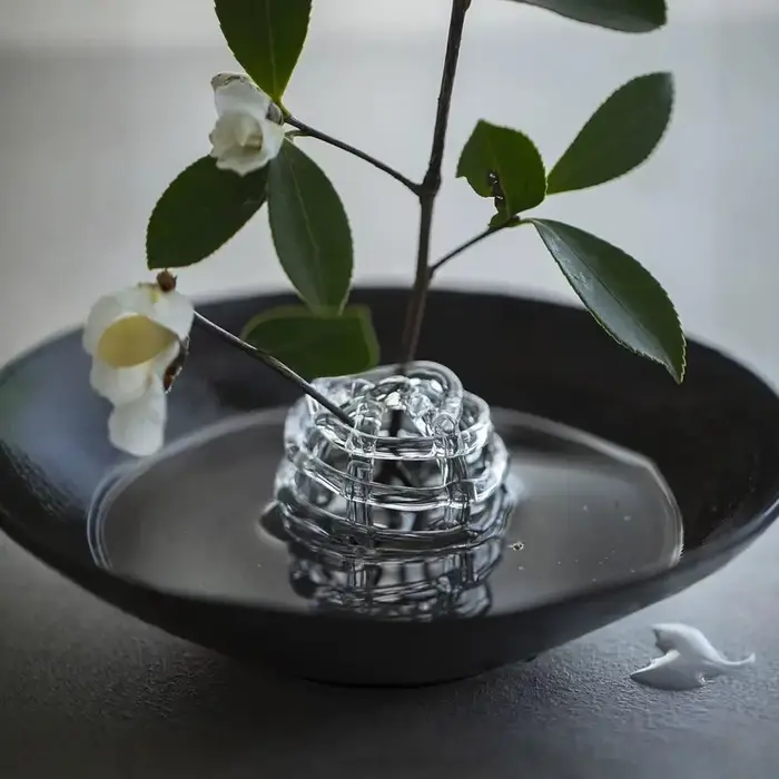 Support floral en verre soufflé à la main