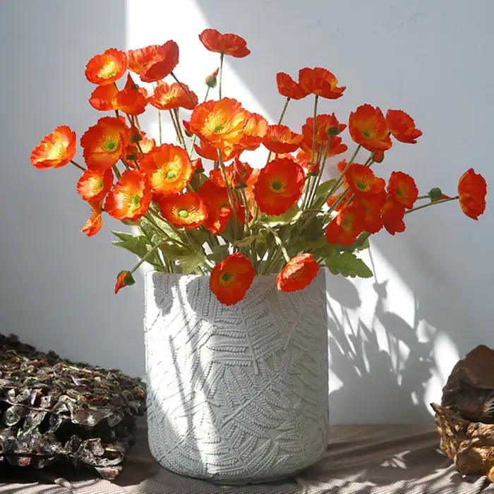 Fleurs de coquelicots artificielles à 4 têtes