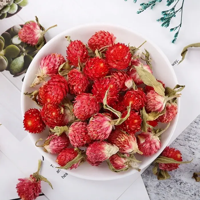 Fleurs artificielles Globe Amaranth, pétales de fleurs de qualité supérieure pour vase de table de mariage, décoration intérieure ﻿