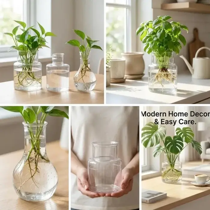 Pot de culture hydroponique en résine transparente