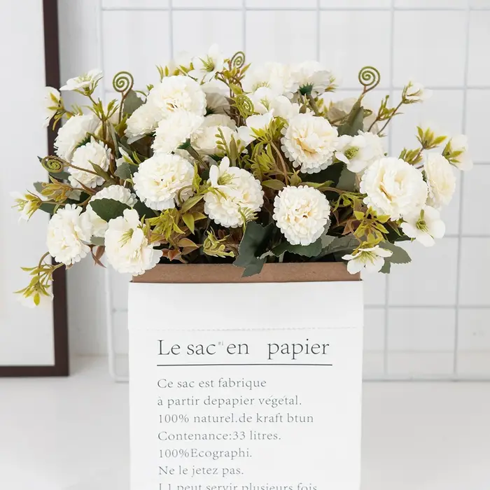 Fleurs artificielles 1 faisceau européen petit clou de girofle oeillets en gros mariage maison chambre photographie cour décor à la main bricolage scène