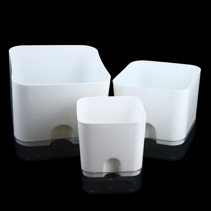 Magnetic Self Watering Plant Pot Plastic Flowerpot With Absorbent Cotton Rope Double Deck Lazy Garden Pot