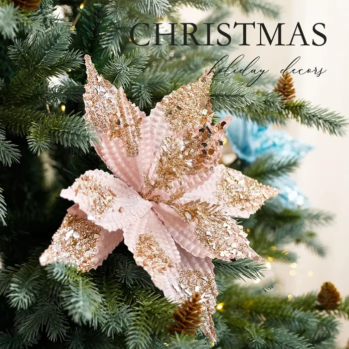 Fleur de noël bricolage rose clair simulation