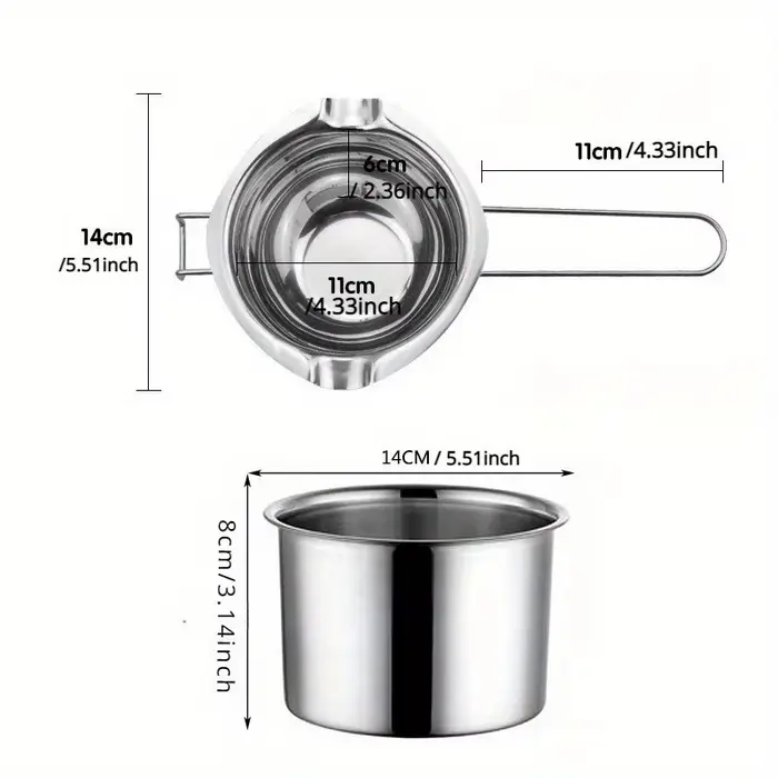 Lot de 2 pots de fusion de cire de 400 ml pour bougies DIY