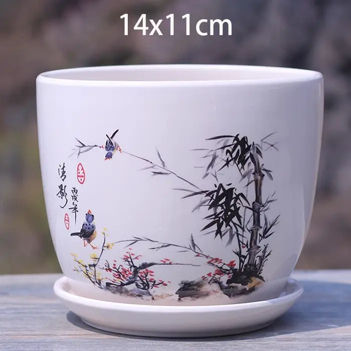 Chine Jingdezhen-Pot de fleur en céramique vintage