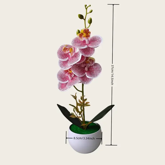 Plante en pot d'orchidée artificielle réaliste avec Pot en plastique pour la décoration de pièce maîtresse de table