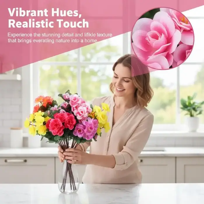Bouquet de fleurs d'azalées artificielles