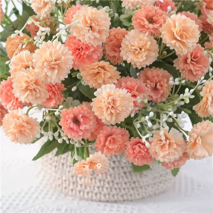 Fleurs artificielles bon marché Bouquet de mariage décoration de noël Vase pour la maison chambre Scrapbooking bricolage fête boîte à bonbons hortensia en soie