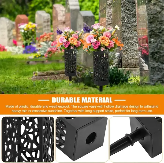 Vases de cimetière commémoratifs avec piquet