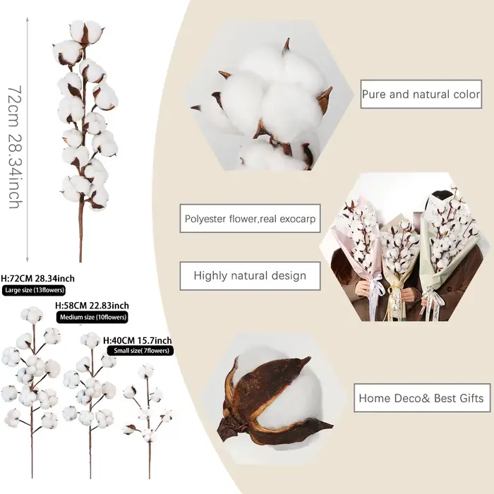 Bouquet de fleurs en coton artificiel Instagrammable