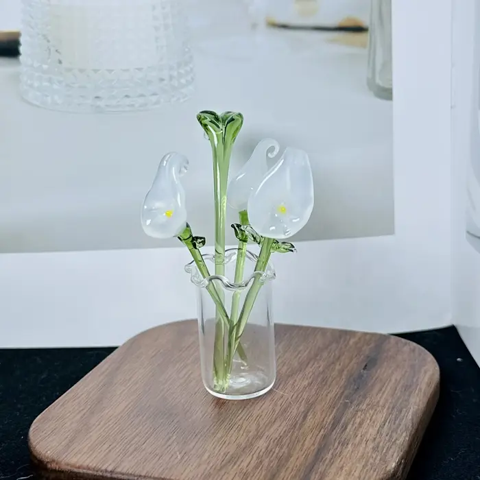 Mini Vase à fleurs fait à la main en glaçure colorée, ornement décoratif minimaliste moderne haut de
