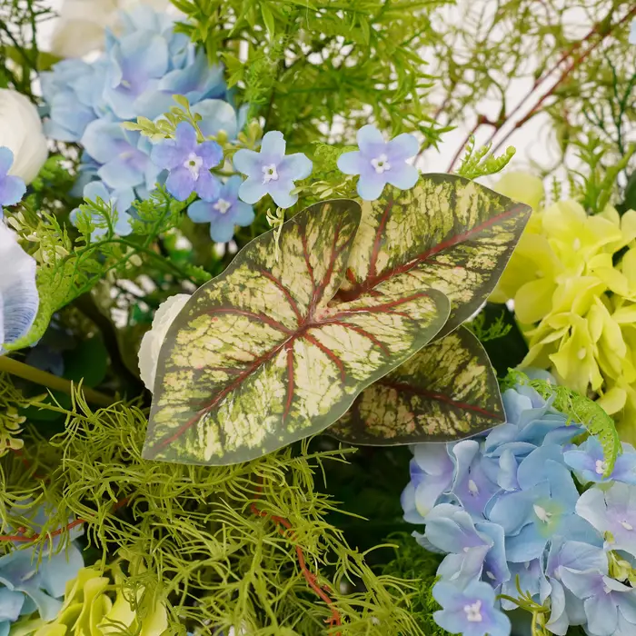 Angela fleur A9016 Mori orchidée bleue Arrangement Floral cadre d'arc de mariage décoration imitation soie Anthuriums rangées de fleurs