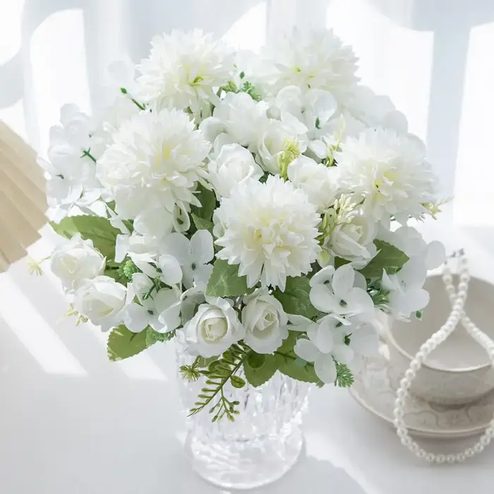 Fleur artificielle soie Rose Accueil Vase Table Bonsaï festival Fête En Plein Air Jardin Mariage Bouquet De Mariée BRICOLAGE cadeau boîte Décoration