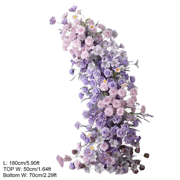 Angela fleur A9002 artificielle violet lavande Rose Arrangement Floral corne arc allée